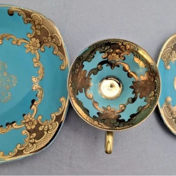 Ceramic Art Piece set - Tiffany & Gold